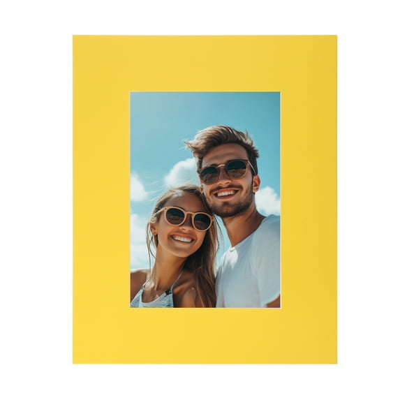 Uxcell 1Pcs Picture Mat 8"x10" Bevel Cut Frame Mattes for Display Art Measuring Yellow