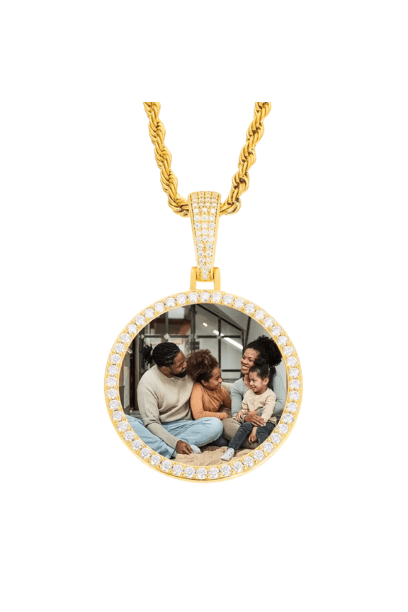 Picture Necklace 18K Gold Plated Personalized Photo Pendant for Men Customized Necklaces for Women Memory Medallion Pendant Necklace Hip Hop Jewelry