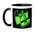 thumbnail image 1 of 3dRose, Picture of a Old Vintage Classic Lyme green Camera with bellows, 11oz Two-Tone Black Mug, 1 of 7