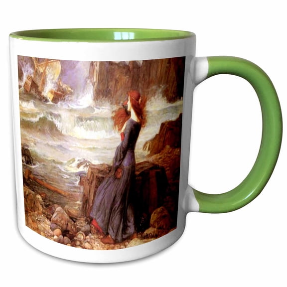 3drose, Picture of Waterhouse Fairytale Painting 1916, 11oz Two-tone Green Mug