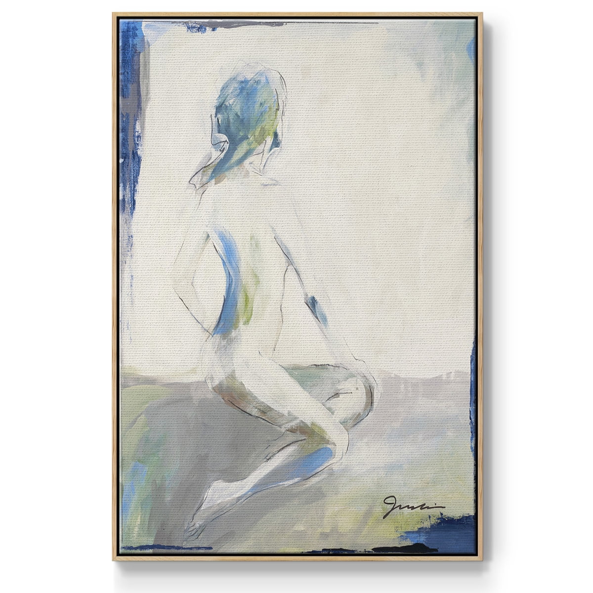 Picture Perfect Framed Premium Gallery Wrapped Canvas - Ready to Hang - 17 x 25 - Natural Wood Floating Frame