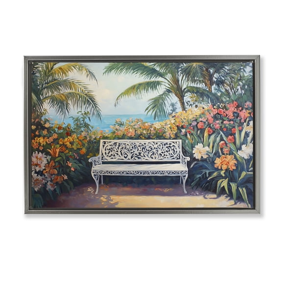 Stupell Industries Picture Perfect Tropics Gray Framed Floater Canvas Wall Art, design by Franklyn Gregory