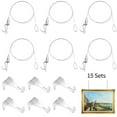 thumbnail image 1 of 15 Pcs Picture Rail Hanging System, Photo Frame Display Cables 39’’ with Adjustable Hook, 66lb Stainless Steel Picture Rail Hanging Kit, Gallery Hanging Kit for Art Gallery, Wall Picture, Exhibition, 1 of 7
