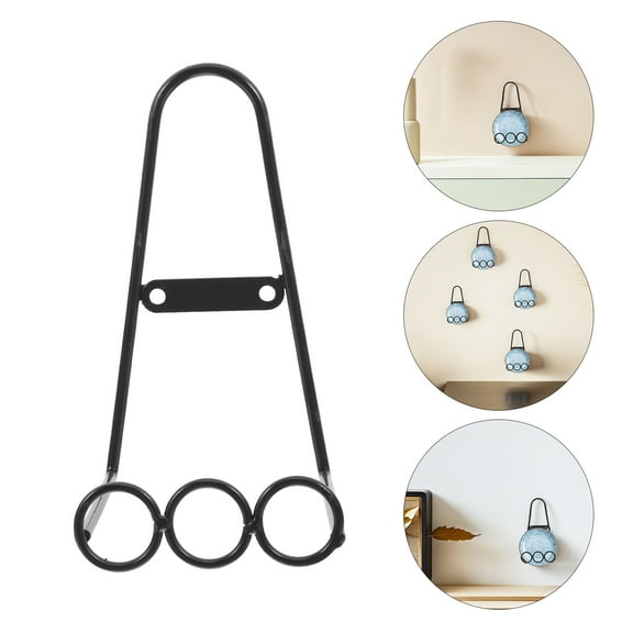 Amosfun 4Pcs Small Plate Stand Wall Mounted Display Easel Stand Black Metal for Home Use and Business Owners