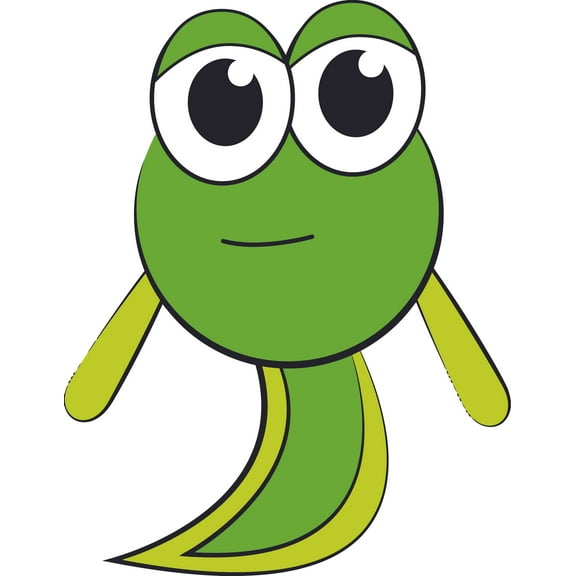 Picture of Tadpole Frog Cartoon Look Wall Decals for Nursery Bedroom or Bathroom Animal Animals Children's Decorations Design Kids Kid Vinyl Art Decor Decal Walls Sticker Rooms Size (20x12 inch)