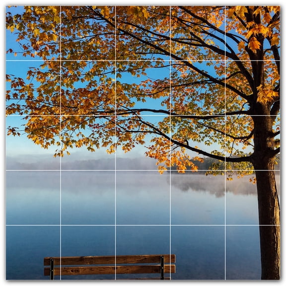 Picture-Tiles.com: Autumn Ceramic Tile Wall Mural WAL500002-55S. 21.25"W x 21.25"H using (25) 4.25" x 4.25" Ceramic Tiles-Satin Finish