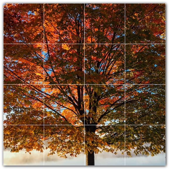 Picture-Tiles.com: Autumn Ceramic Tile Wall Mural WAL500003-44L. 32"W x 32"H using (16) 8" x 8" Ceramic Tiles-Satin Finish