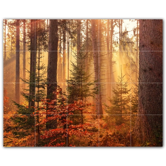 Picture-Tiles.com: Autumn Ceramic Tile Wall Mural WAL500010-54L. 40"W x 32"H using (20) 8" x 8" Ceramic Tiles-Satin Finish
