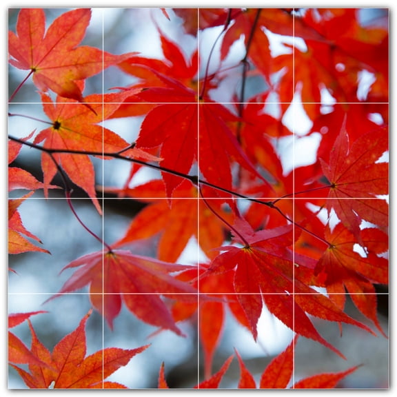Picture-Tiles.com: Autumn Ceramic Tile Wall Mural WAL500016-44S. 17"W x 17"H using (16) 4.25" x 4.25" Ceramic Tiles-Satin Finish