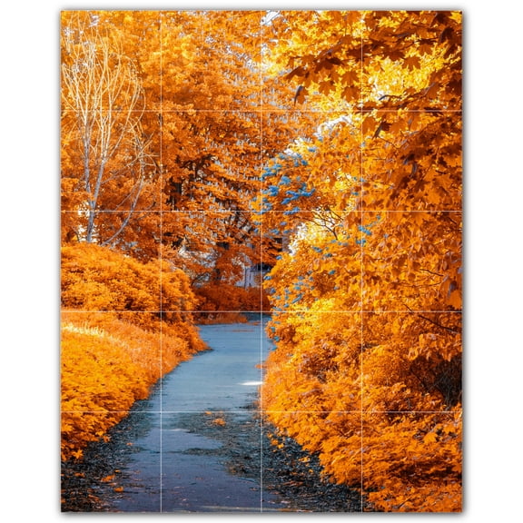 Picture-Tiles.com: Autumn Ceramic Tile Wall Mural WAL500017-45XL. 48"W x 60"H using (20) 12" x 12" Ceramic Tiles-Satin Finish