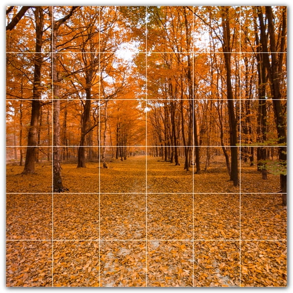 Picture-Tiles.com: Autumn Ceramic Tile Wall Mural WAL500030-66M. 36"W x 36"H using (36) 6" x 6" Ceramic Tiles-Satin Finish