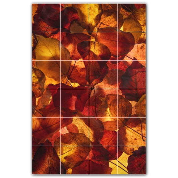 Picture-Tiles.com: Autumn Ceramic Tile Wall Mural WAL500031-46S. 17"W x 25.5"H using (24) 4.25" x 4.25" Ceramic Tiles-Satin Finish