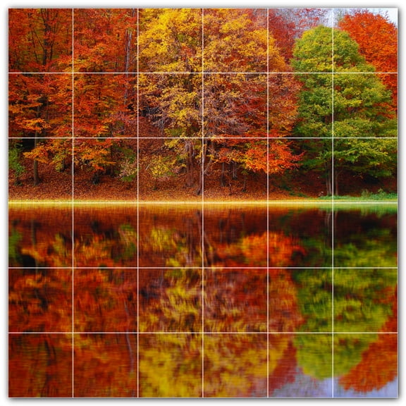 Picture-Tiles.com: Autumn Ceramic Tile Wall Mural WAL500033-66S. 25.5"W x 25.5"H using (36) 4.25" x 4.25" Ceramic Tiles-Satin Finish