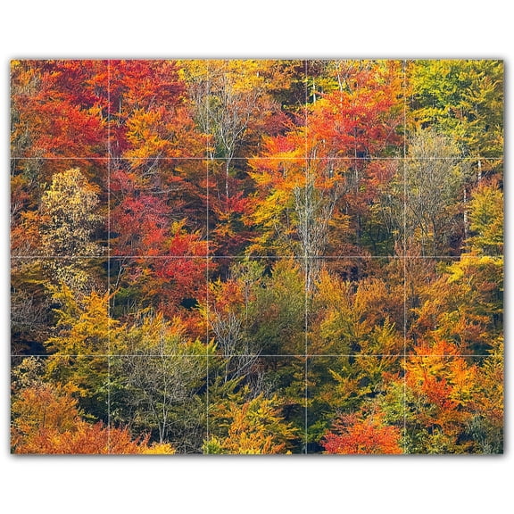 Picture-Tiles.com: Autumn Ceramic Tile Wall Mural WAL500036-54M. 30"W x 24"H using (20) 6" x 6" Ceramic Tiles-Satin Finish