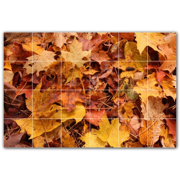 Picture-Tiles.com: Autumn Ceramic Tile Wall Mural WAL500037-64S. 25.5"W x 17"H using (24) 4.25" x 4.25" Ceramic Tiles-Satin Finish