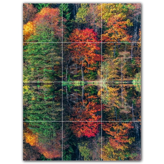 Picture-Tiles.com: Autumn Ceramic Tile Wall Mural WAL500040-34XL. 36"W x 48"H using (12) 12" x 12" Ceramic Tiles-Satin Finish