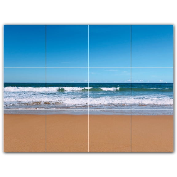 Picture-Tiles.com: Beach Ceramic Tile Wall Mural WAL500044-43L. 32"W x 24"H using (12) 8" x 8" Ceramic Tiles-Satin Finish