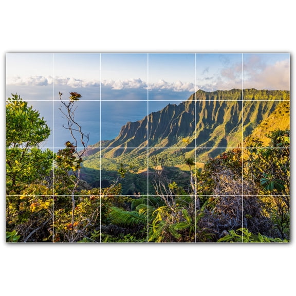Picture-Tiles.com: Beach Ceramic Tile Wall Mural WAL500049-64S. 25.5"W x 17"H using (24) 4.25" x 4.25" Ceramic Tiles-Satin Finish