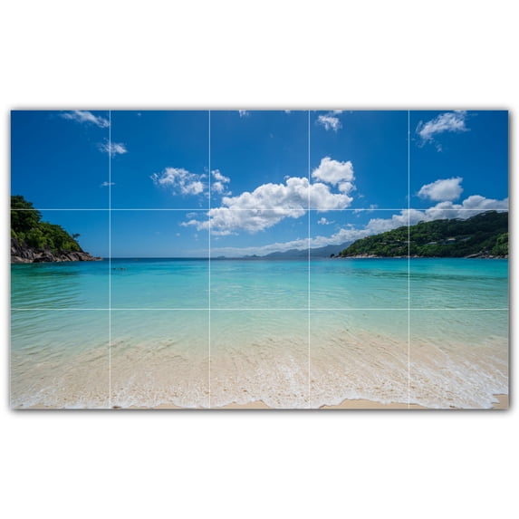 Picture-Tiles.com: Beach Ceramic Tile Wall Mural WAL500050-53M. 30"W x 18"H using (15) 6" x 6" Ceramic Tiles-Satin Finish