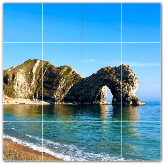 Picture-Tiles.com: Beach Ceramic Tile Wall Mural WAL500051-44S. 17"W x 17"H using (16) 4.25" x 4.25" Ceramic Tiles-Satin Finish