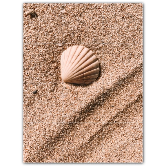 Picture-Tiles.com: Beach Ceramic Tile Wall Mural WAL500052-34S. 12.75"W x 17"H using (12) 4.25" x 4.25" Ceramic Tiles-Satin Finish