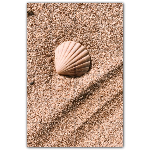 Picture-Tiles.com: Beach Ceramic Tile Wall Mural WAL500052-46M. 24"W x 36"H using (24) 6" x 6" Ceramic Tiles-Satin Finish