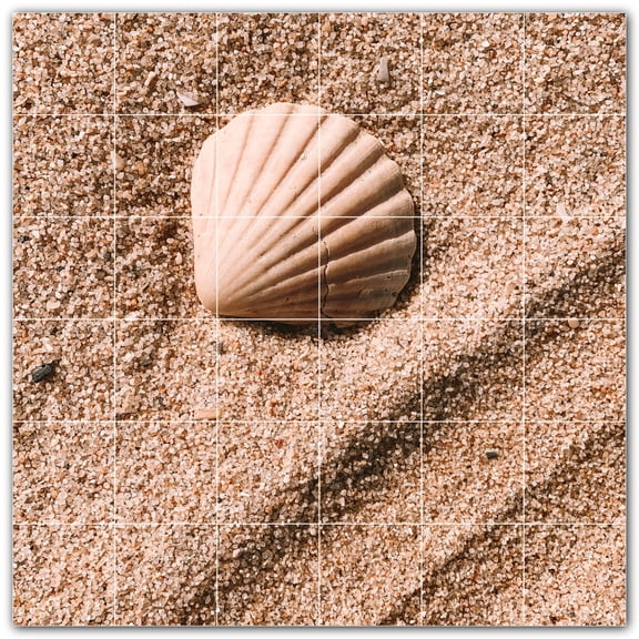 Picture-Tiles.com: Beach Ceramic Tile Wall Mural WAL500052-66S. 25.5"W x 25.5"H using (36) 4.25" x 4.25" Ceramic Tiles-Satin Finish