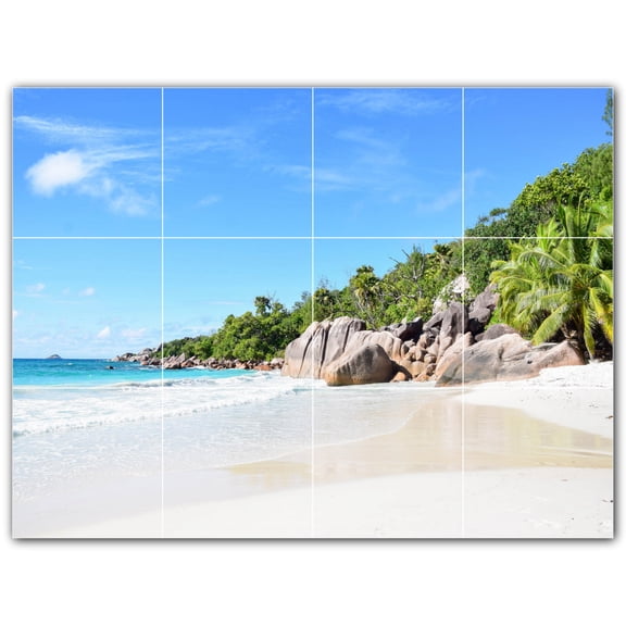 Picture-Tiles.com: Beach Ceramic Tile Wall Mural WAL500056-43XL. 48"W x 36"H using (12) 12" x 12" Ceramic Tiles-Satin Finish