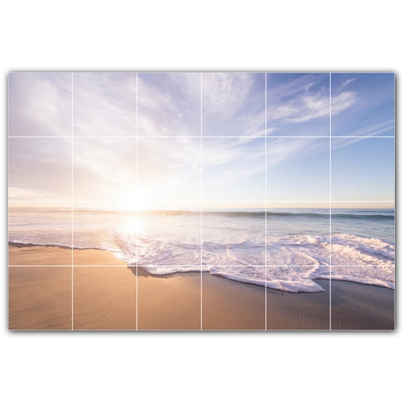 Picture-Tiles.com: Beach Ceramic Tile Wall Mural WAL500059-64XL. 72"W x 48"H using (24) 12" x 12" Ceramic Tiles-Satin Finish