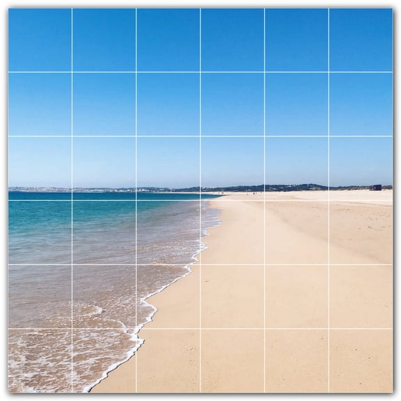 Picture-Tiles.com: Beach Ceramic Tile Wall Mural WAL500061-66L. 48"W x 48"H using (36) 8" x 8" Ceramic Tiles-Satin Finish