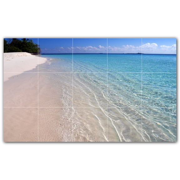 Picture-Tiles.com: Beach Ceramic Tile Wall Mural WAL500062-53S. 21.25"W x 12.75"H using (15) 4.25" x 4.25" Ceramic Tiles-Satin Finish