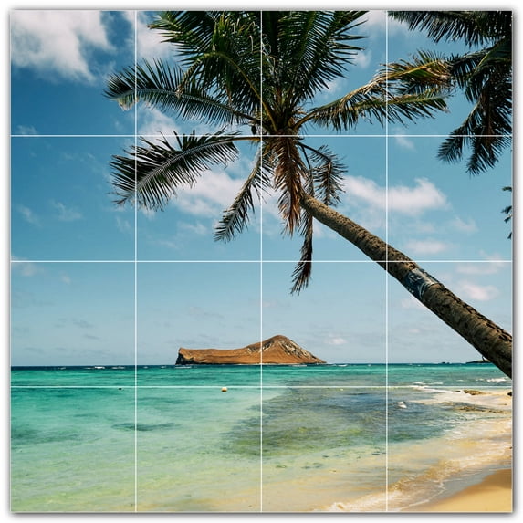 Picture-Tiles.com: Beach Ceramic Tile Wall Mural WAL500065-44XL. 48"W x 48"H using (16) 12" x 12" Ceramic Tiles-Satin Finish