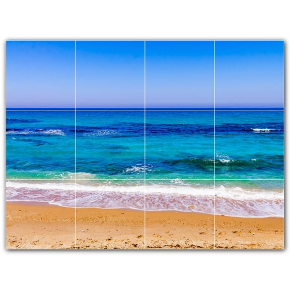Picture-Tiles.com: Beach Ceramic Tile Wall Mural WAL500067-43S. 17"W x 12.75"H using (12) 4.25" x 4.25" Ceramic Tiles-Satin Finish