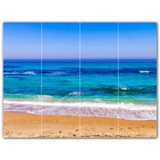 Picture-Tiles.com Beach Ceramic Tile Wall Mural WAL500067-43S. 17"W x 12.75"H using 12 4.25" x 4.25" Ceramic Tiles-Satin Finish