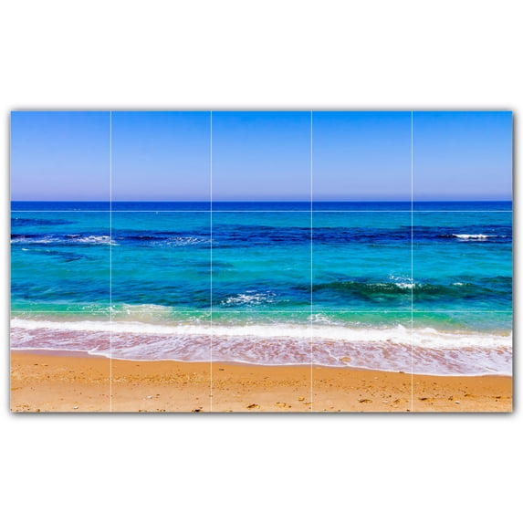 Picture-Tiles.com: Beach Ceramic Tile Wall Mural WAL500067-53M. 30"W x 18"H using (15) 6" x 6" Ceramic Tiles-Satin Finish