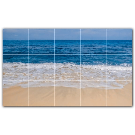 Picture-Tiles.com: Beach Ceramic Tile Wall Mural WAL500068-53L. 40"W x 24"H using (15) 8" x 8" Ceramic Tiles-Satin Finish