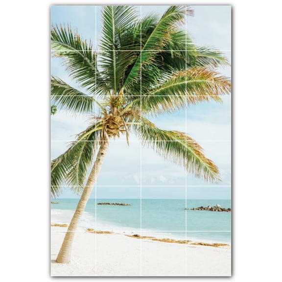 Picture-Tiles.com: Beach Ceramic Tile Wall Mural WAL500071-46L. 32"W x 48"H using (24) 8" x 8" Ceramic Tiles-Satin Finish