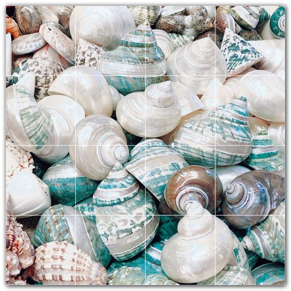 Picture-Tiles.com: Beach Ceramic Tile Wall Mural WAL500076-44S. 17"W x 17"H using (16) 4.25" x 4.25" Ceramic Tiles-Satin Finish