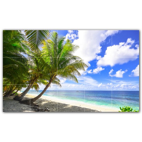 Picture-Tiles.com: Beach Ceramic Tile Wall Mural WAL500083-53M. 30"W x 18"H using (15) 6" x 6" Ceramic Tiles-Satin Finish