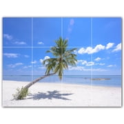 Picture-Tiles.com Beach Ceramic Tile Wall Mural WAL500084-43M. 24W x 18H using 12 6 x 6 Ceramic Tiles-Satin Finish