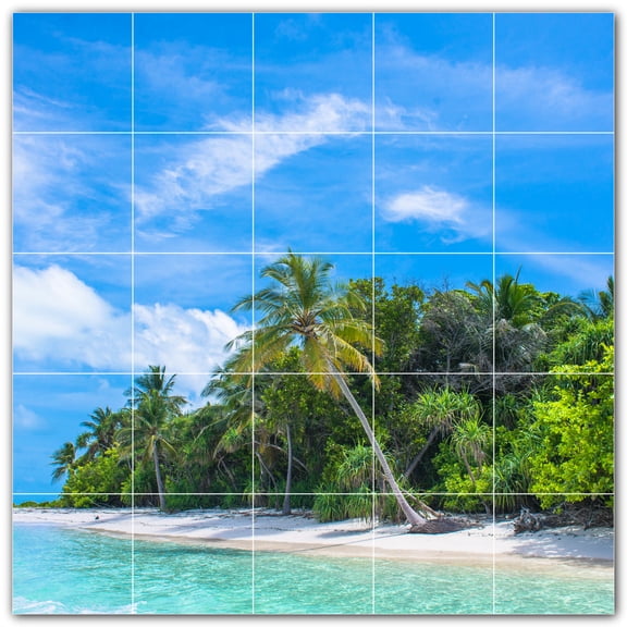 Picture-Tiles.com: Beach Ceramic Tile Wall Mural WAL500085-55L. 40"W x 40"H using (25) 8" x 8" Ceramic Tiles-Satin Finish