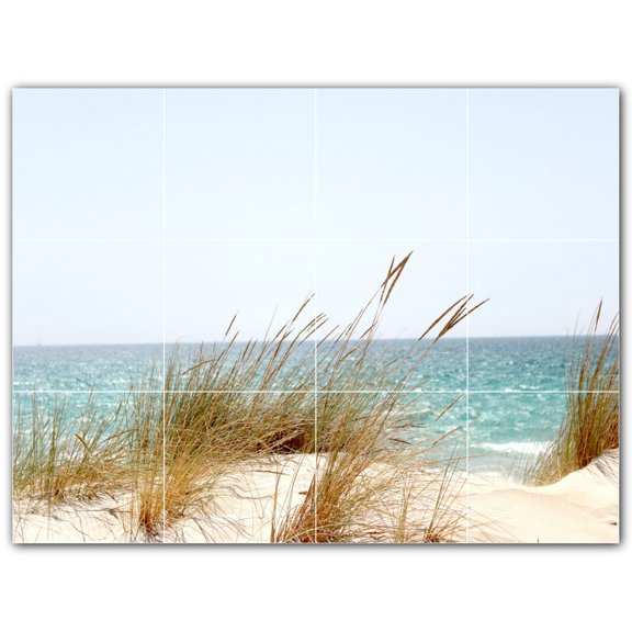 Picture-Tiles.com: Beach Ceramic Tile Wall Mural WAL500090-43S. 17"W x 12.75"H using (12) 4.25" x 4.25" Ceramic Tiles-Satin Finish
