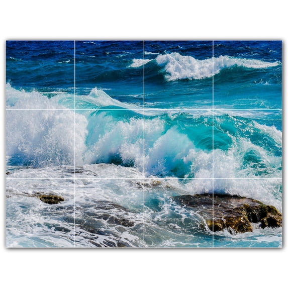 Picture-Tiles.com: Beach Ceramic Tile Wall Mural WAL500093-43S. 17"W x 12.75"H using (12) 4.25" x 4.25" Ceramic Tiles-Satin Finish