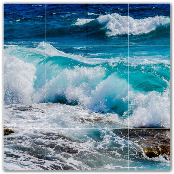 Picture-Tiles.com: Beach Ceramic Tile Wall Mural WAL500093-44M. 24"W x 24"H using (16) 6" x 6" Ceramic Tiles-Satin Finish