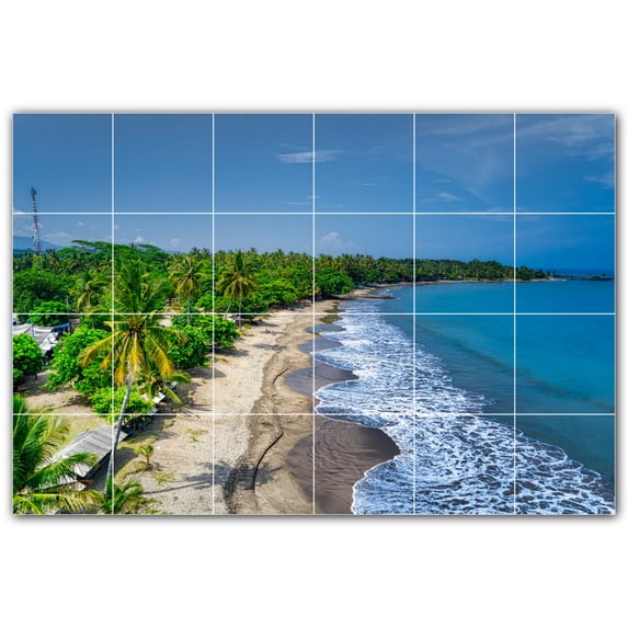 Picture-Tiles.com: Beach Ceramic Tile Wall Mural WAL500095-64M. 36"W x 24"H using (24) 6" x 6" Ceramic Tiles-Satin Finish