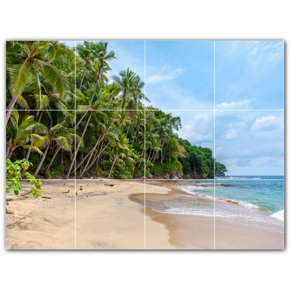 Picture-Tiles.com: Beach Ceramic Tile Wall Mural WAL500098-43XL. 48"W x 36"H using (12) 12" x 12" Ceramic Tiles-Satin Finish