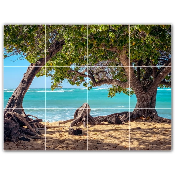 Picture-Tiles.com: Beach Ceramic Tile Wall Mural WAL500099-43M. 24"W x 18"H using (12) 6" x 6" Ceramic Tiles-Satin Finish