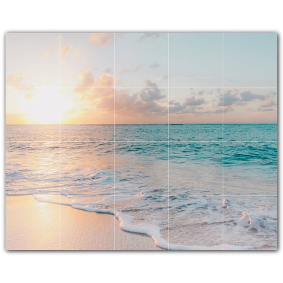 Picture-Tiles.com: Beach Ceramic Tile Wall Mural WAL500100-54M. 30"W x 24"H using (20) 6" x 6" Ceramic Tiles-Satin Finish