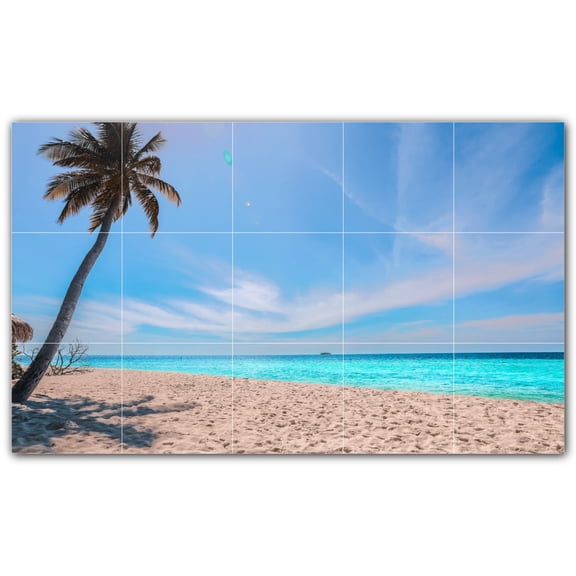 Picture-Tiles.com: Beach Ceramic Tile Wall Mural WAL500105-53XL. 60"W x 36"H using (15) 12" x 12" Ceramic Tiles-Satin Finish