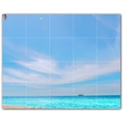 Picture-Tiles.com Beach Ceramic Tile Wall Mural WAL500105-54S. 21.25W x 17H using 20 4.25 x 4.25 Ceramic Tiles-Satin Finish